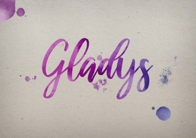 Free photo of Gladys Watercolor Name DP