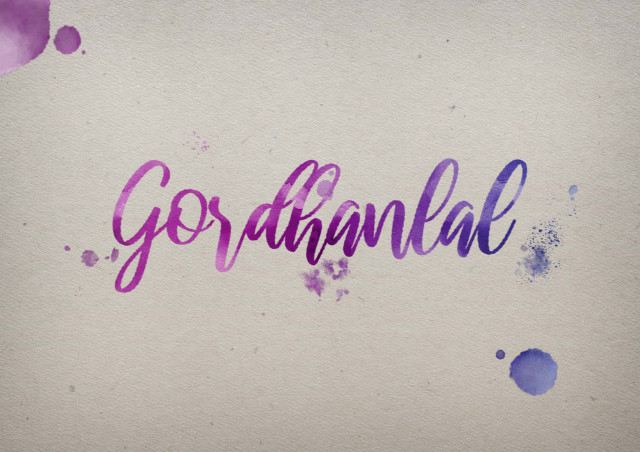 Free photo of Gordhanlal Watercolor Name DP
