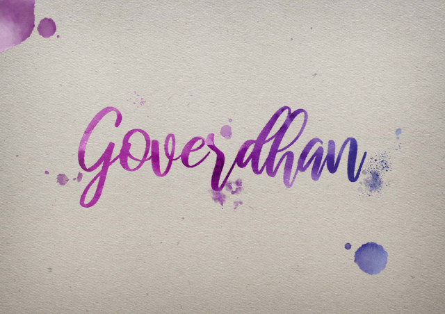 Free photo of Goverdhan Watercolor Name DP