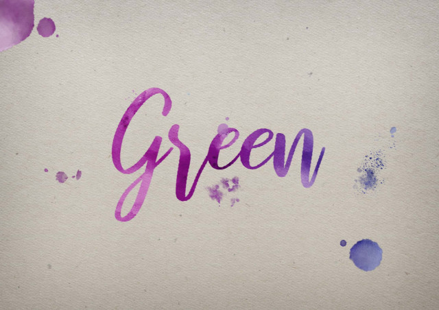 Free photo of Green Watercolor Name DP