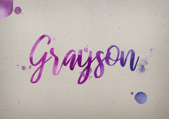 Free photo of Grayson Watercolor Name DP