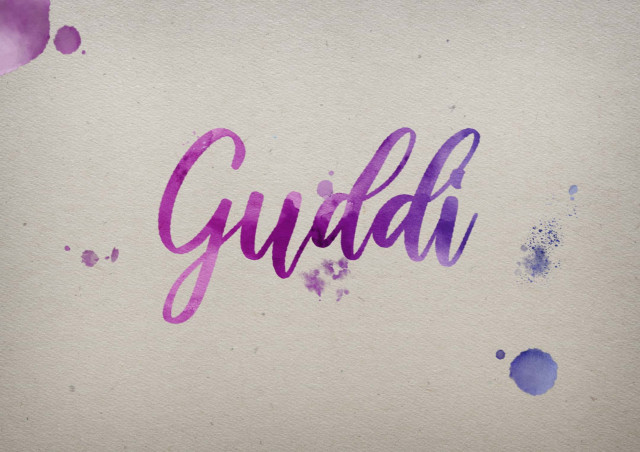 Free photo of Guddi Watercolor Name DP