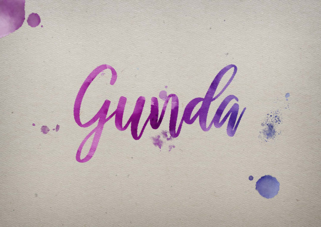 Free photo of Gunda Watercolor Name DP