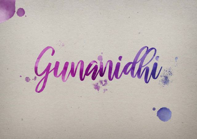 Free photo of Gunanidhi Watercolor Name DP