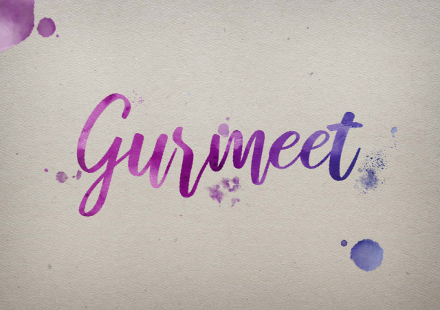 Free photo of Gurmeet Watercolor Name DP