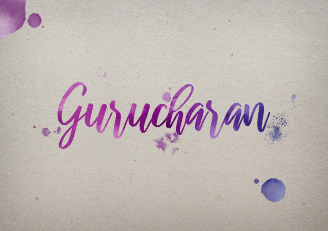 Free photo of Gurucharan Watercolor Name DP