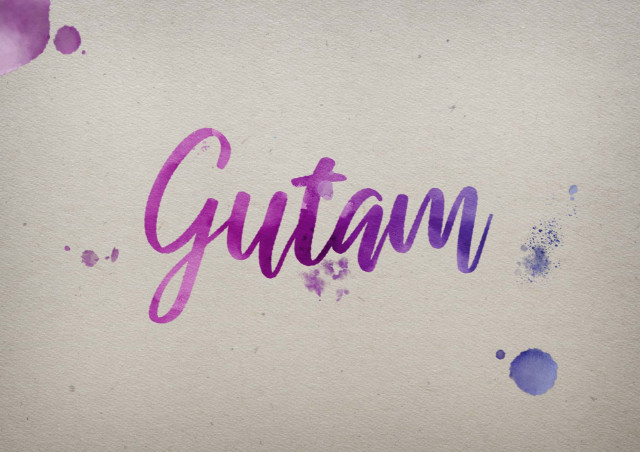 Free photo of Gutam Watercolor Name DP