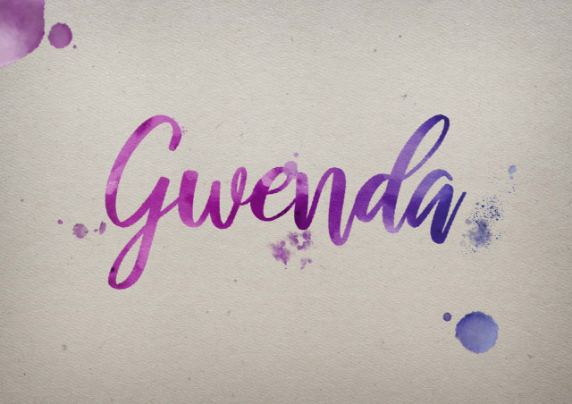 Free photo of Gwenda Watercolor Name DP