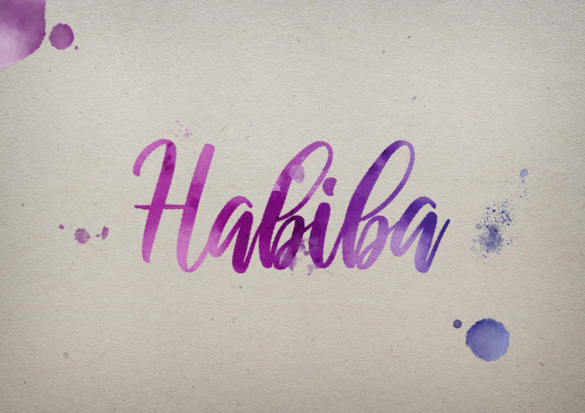 Free photo of Habiba Watercolor Name DP