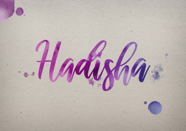 Free photo of Hadisha Watercolor Name DP