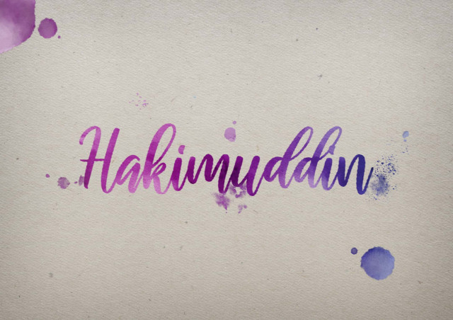 Free photo of Hakimuddin Watercolor Name DP