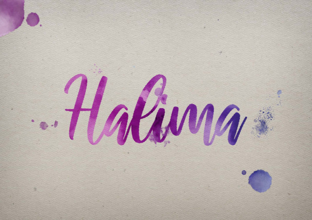 Free photo of Halima Watercolor Name DP