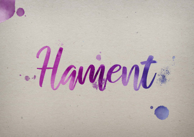 Free photo of Hament Watercolor Name DP