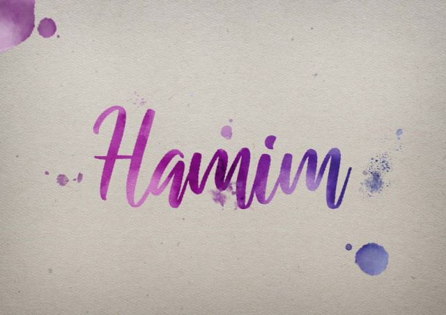 Free photo of Hamim Watercolor Name DP
