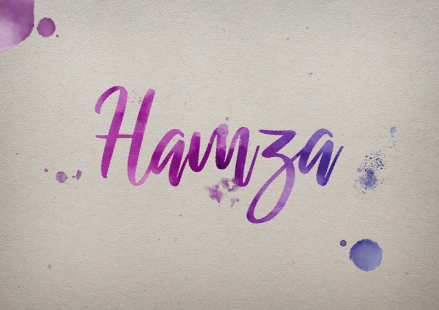 Free photo of Hamza Watercolor Name DP