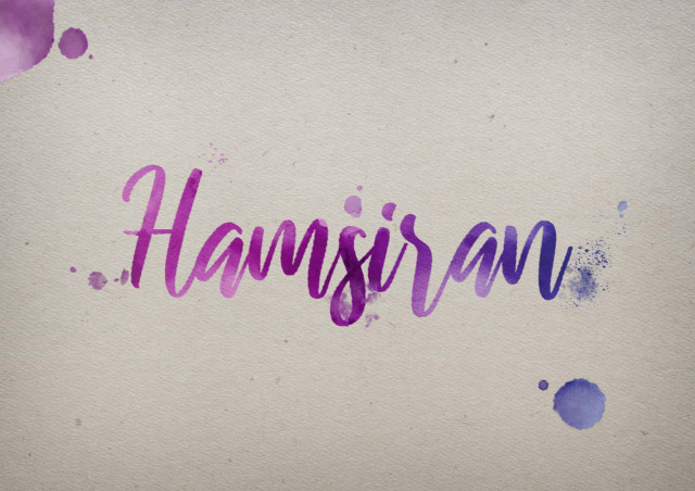 Free photo of Hamsiran Watercolor Name DP