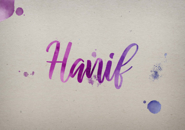 Free photo of Hanif Watercolor Name DP