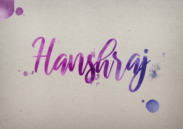 Free photo of Hanshraj Watercolor Name DP