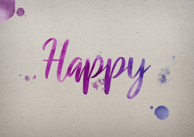 Free photo of Happy Watercolor Name DP