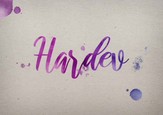 Free photo of Hardev Watercolor Name DP