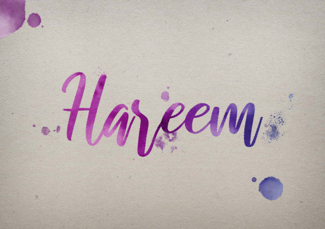 Free photo of Hareem Watercolor Name DP