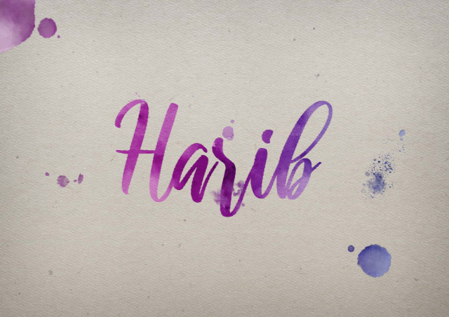 Free photo of Harib Watercolor Name DP