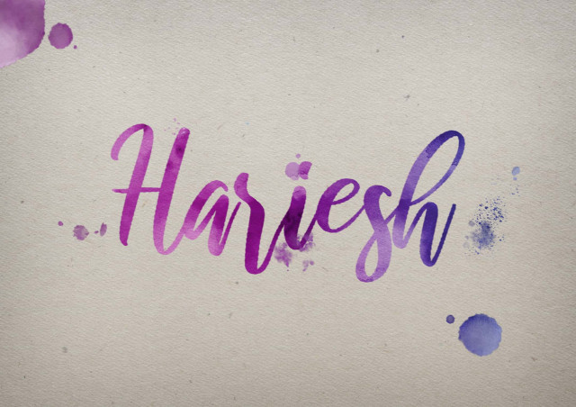 Free photo of Hariesh Watercolor Name DP