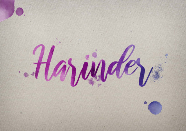 Free photo of Harinder Watercolor Name DP