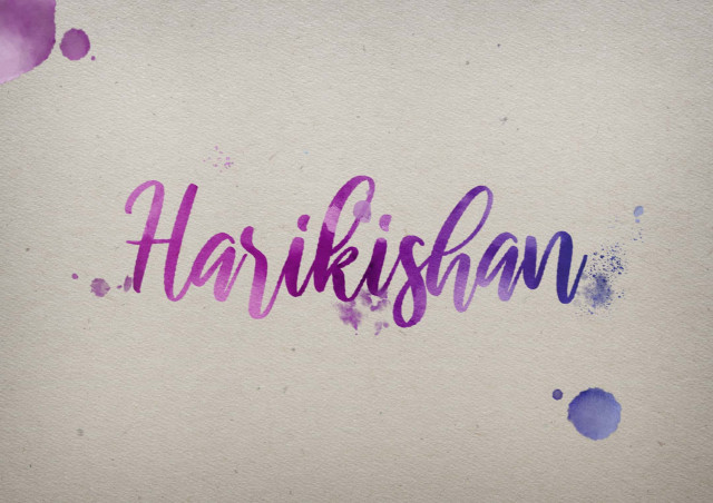Free photo of Harikishan Watercolor Name DP