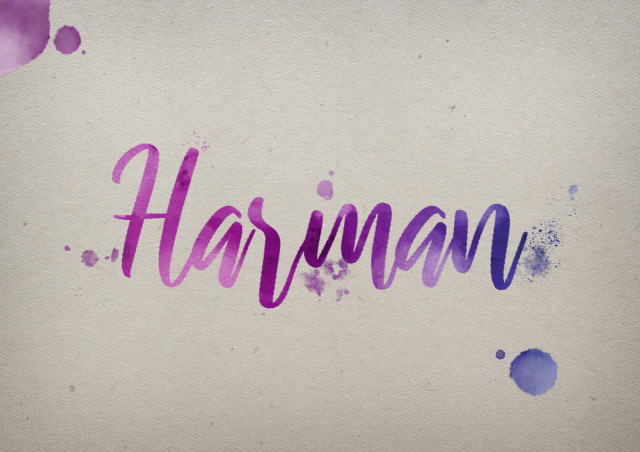 Free photo of Harman Watercolor Name DP