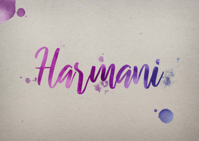 Free photo of Harmani Watercolor Name DP