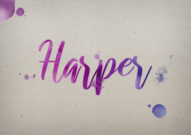 Free photo of Harper Watercolor Name DP