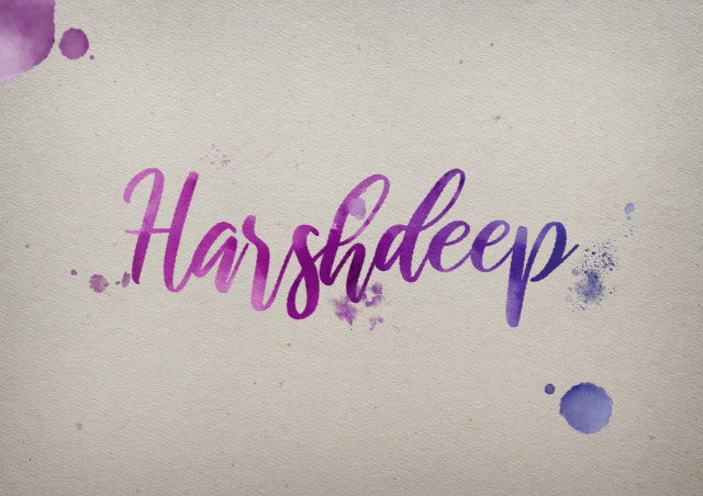 Free photo of Harshdeep Watercolor Name DP