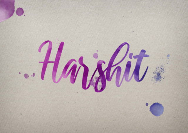 Free photo of Harshit Watercolor Name DP