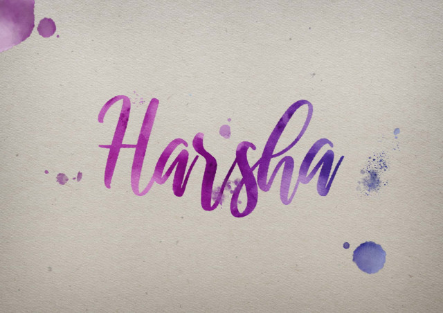 Free photo of Harsha Watercolor Name DP