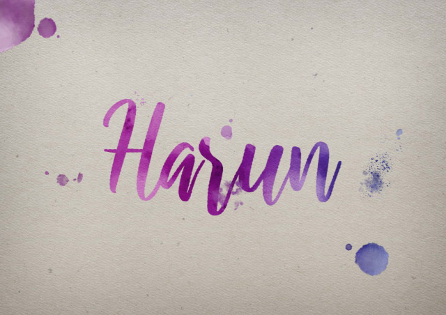 Free photo of Harun Watercolor Name DP