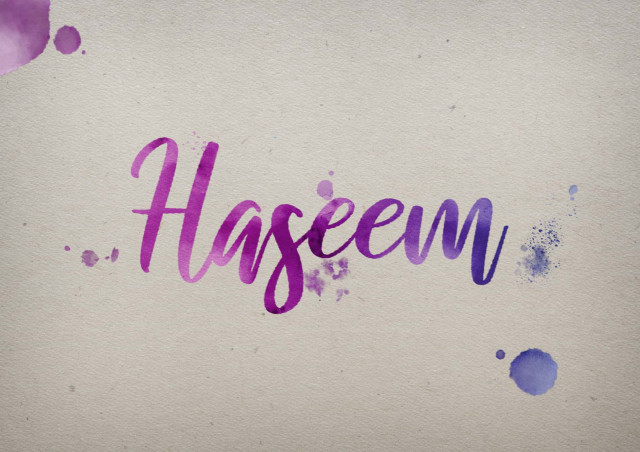 Free photo of Haseem Watercolor Name DP