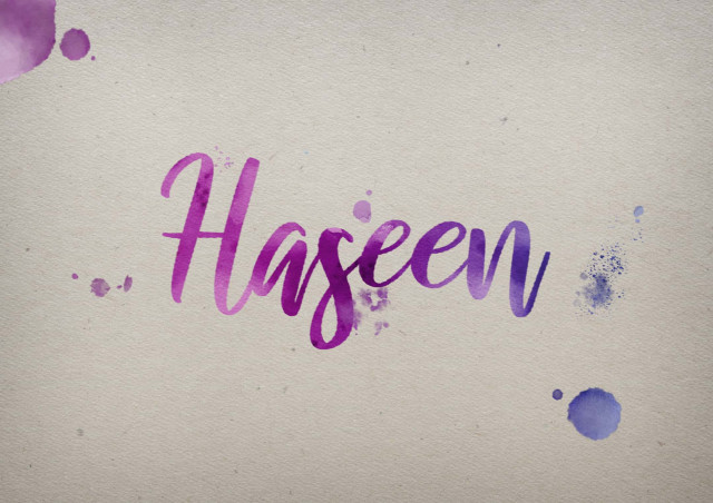 Free photo of Haseen Watercolor Name DP