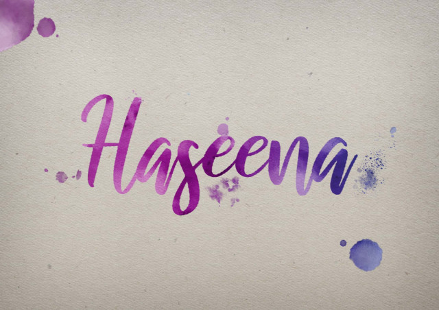 Free photo of Haseena Watercolor Name DP