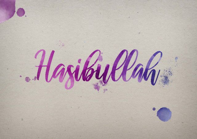 Free photo of Hasibullah Watercolor Name DP