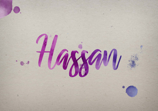 Free photo of Hassan Watercolor Name DP