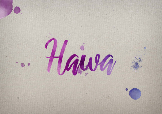 Free photo of Hawa Watercolor Name DP