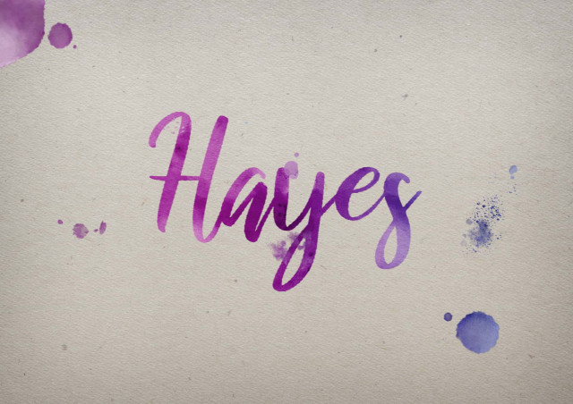 Free photo of Hayes Watercolor Name DP