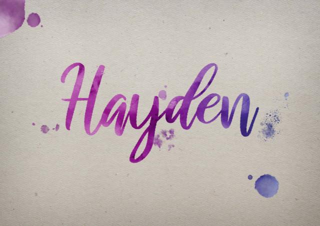 Free photo of Hayden Watercolor Name DP