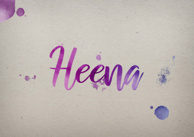 Free photo of Heena Watercolor Name DP