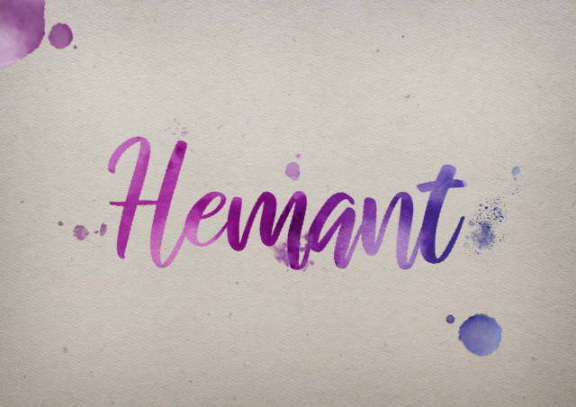 Free photo of Hemant Watercolor Name DP