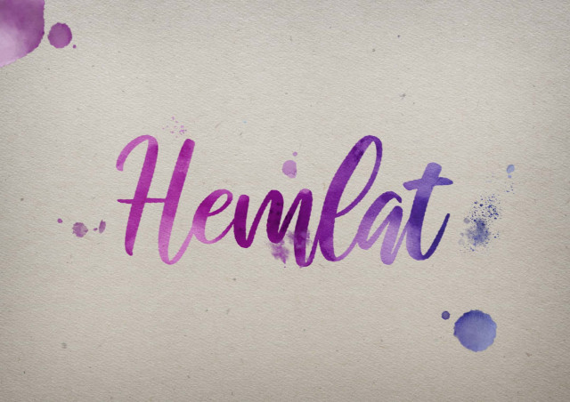 Free photo of Hemlat Watercolor Name DP