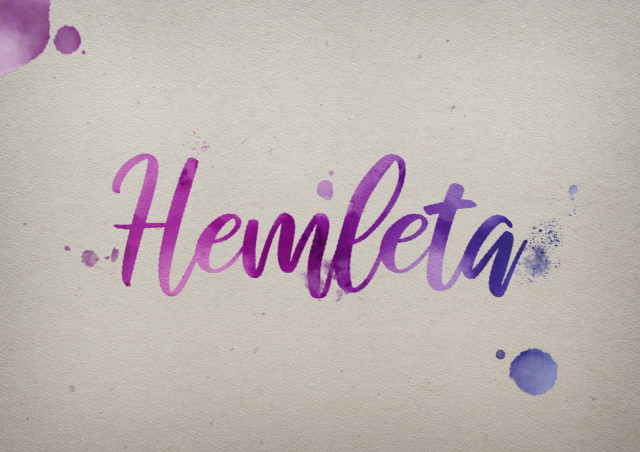 Free photo of Hemleta Watercolor Name DP