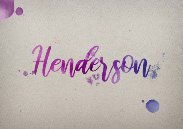 Free photo of Henderson Watercolor Name DP