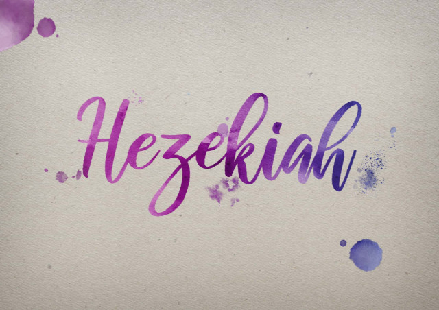 Free photo of Hezekiah Watercolor Name DP